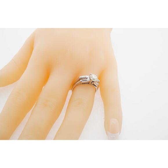 Estate Sale 14K White Gold 1.32 TCW Diamond Engagement Wedding Ring Set - Picture 6 of 6